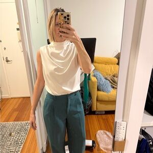 Express White mock neck cowl Blouse